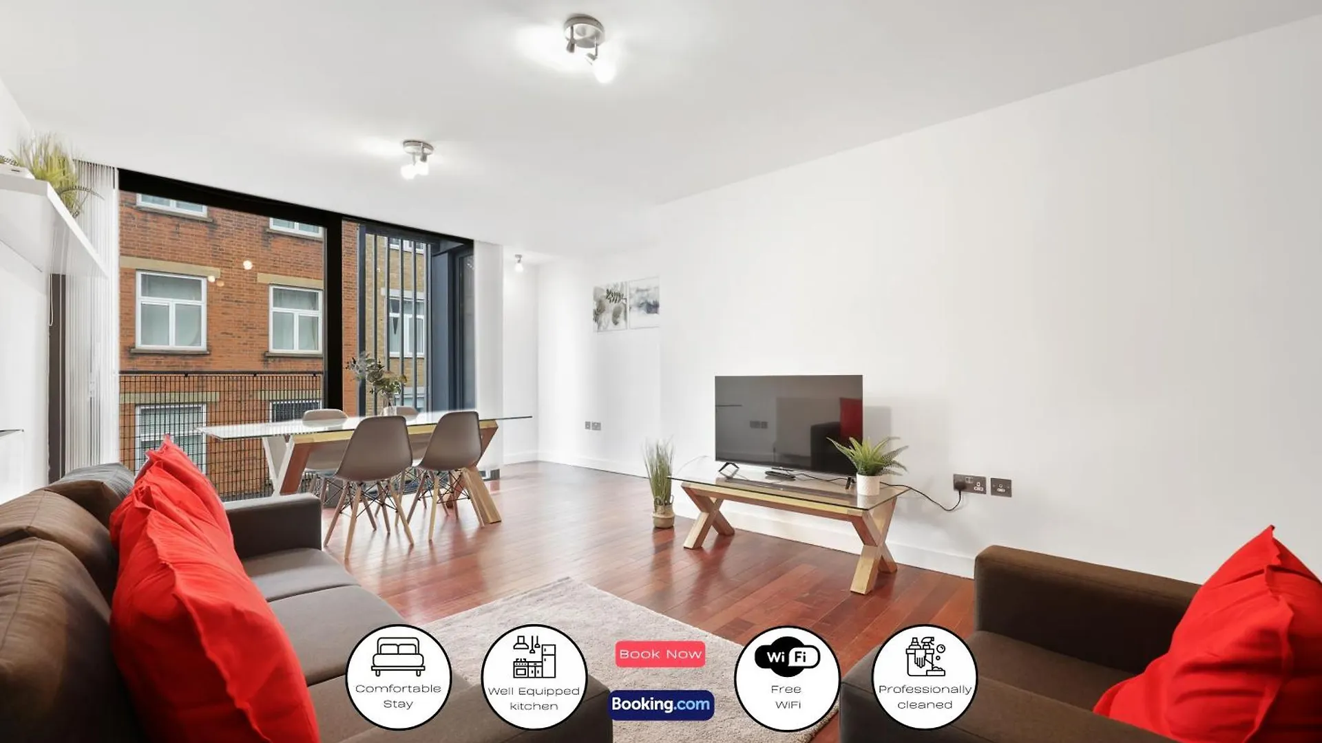 2 Bedroom Apartment Short Term Rental & Flexible Renting Shoreditch With Free Wifi & Balcony London